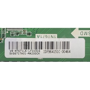 MAIN PARA TV HKPRO / NUMERO DE PARTE SVS671TA01-MA200CK / TD.NT72671-U781 / V8-NT671LA-LFV316 / IDF964151C-00464 / PANEL LVU500PADX E0002 / DISPLAY CC500PV5D / MODELO HKP50UHD2	